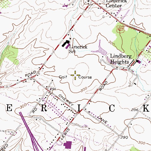 Topographic Map of Limerick Country Club, PA