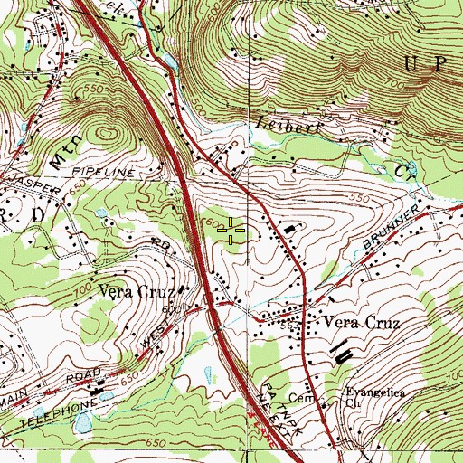 Topographic Map of Vera Cruz Jasper Pits, PA