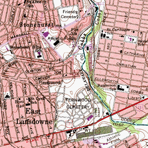 Topographic Map of Cardington, PA