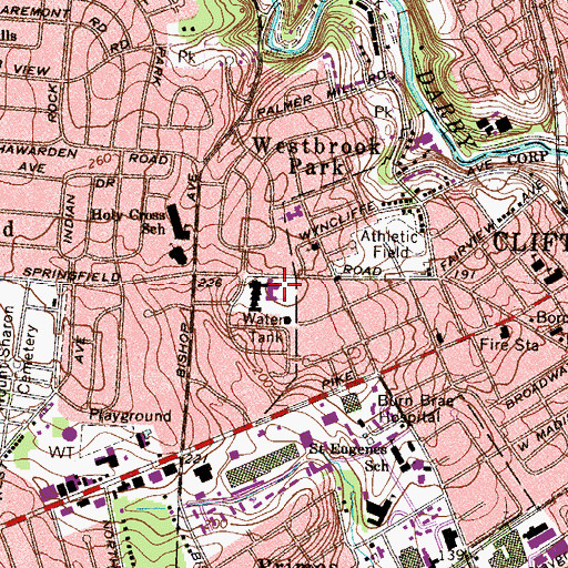 Topographic Map of Westbrook Park Elementary School, PA