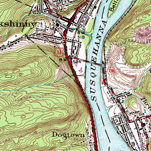 Topographic Map of Salem Colliery, PA