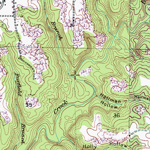 Topographic Map of Isom Branch, AL