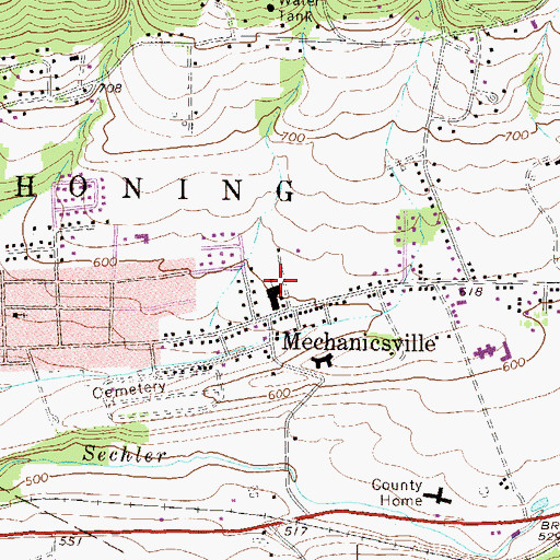 Topographic Map of Mahoning Cooper Elementary School, PA