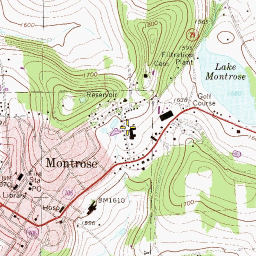 Topographic Map of Lathrop Street Elementary School, PA