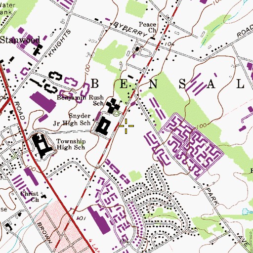 Topographic Map of Robert K Shafer Middle School, PA