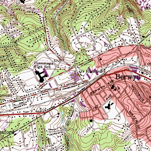 Topographic Map of Tredyffrin / Easttown Middle School, PA