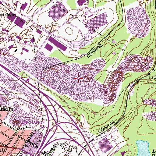 Topographic Map of Finnertys Tunnel, PA