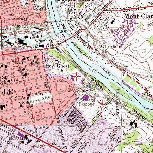 Topographic Map of Second Avenue Elementary School, PA