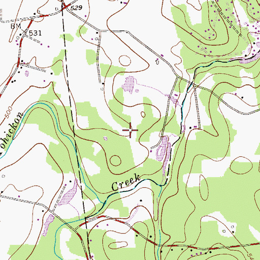 Topographic Map of Camp Tohikanee, PA