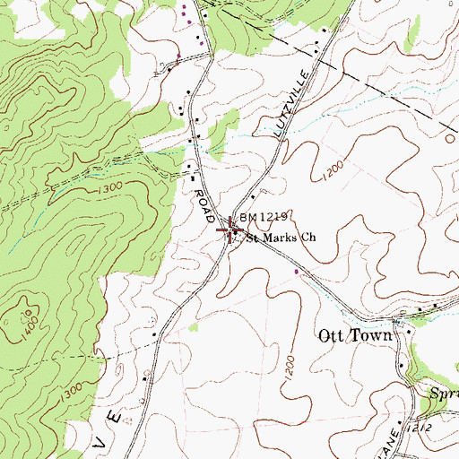 Topographic Map of Springville, PA
