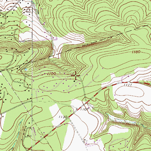 Topographic Map of Evergreen Acres, PA
