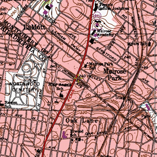 Topographic Map of Annuciation Ukranian Catholic Church, PA