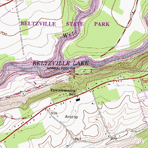 Topographic Map of Preachers Camp Area, PA