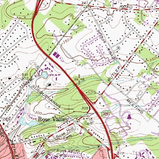 Topographic Map of Cheston Robbins Park, PA