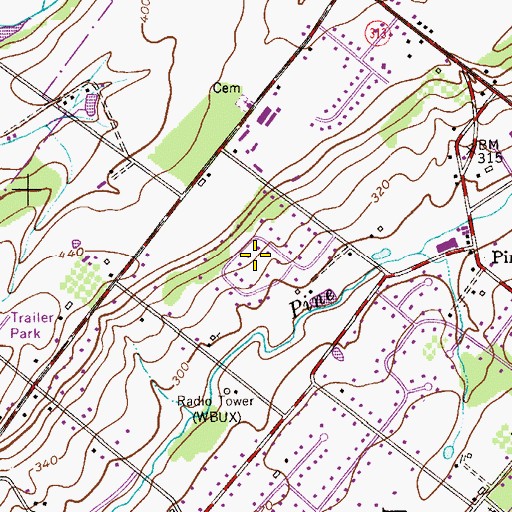 Topographic Map of Pine Mill Estates, PA