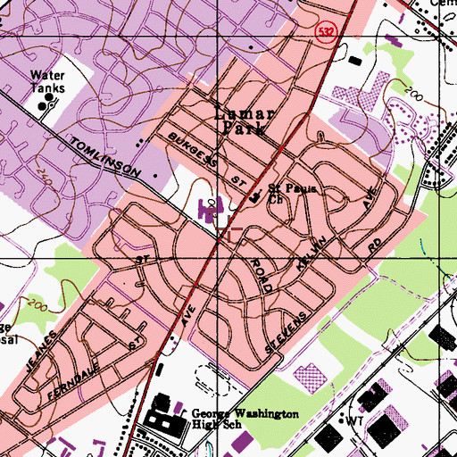 Topographic Map of Loesche Elementary School, PA