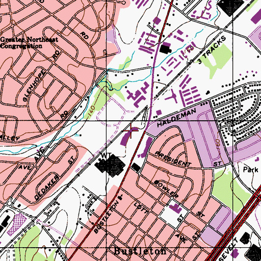 Topographic Map of Presidential Plaza, PA