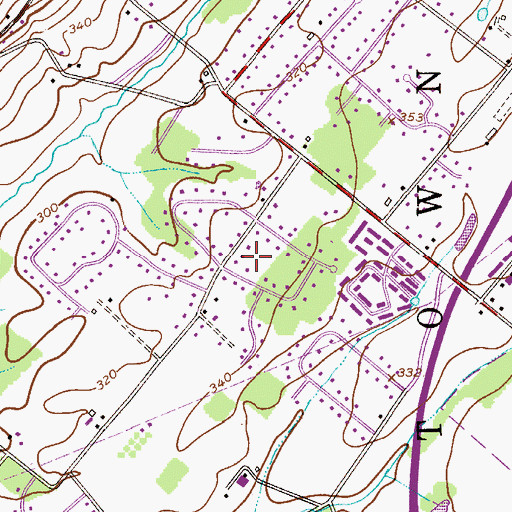 Topographic Map of Buttonwood Manor, PA