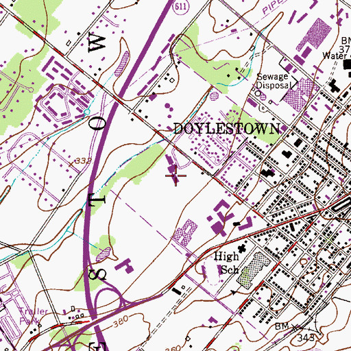 Topographic Map of Doyle Elementary School, PA