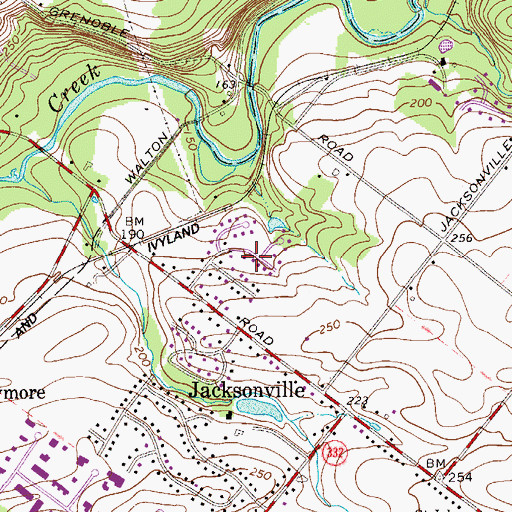Topographic Map of Grenoble Manor, PA
