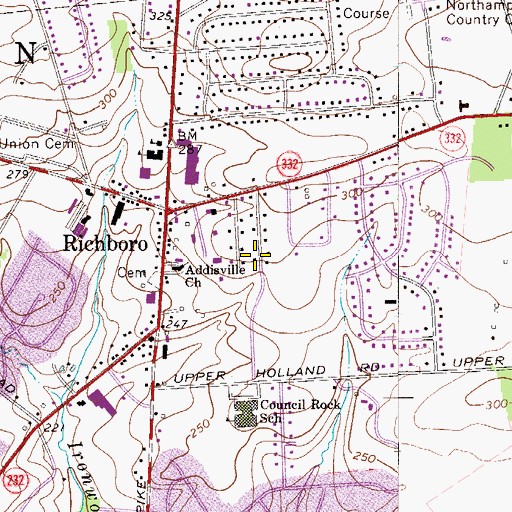 Topographic Map of Willows, PA