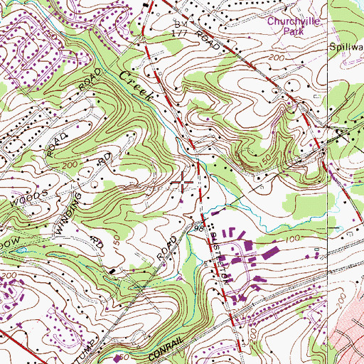 Topographic Map of Bryn Gweled Homestead, PA