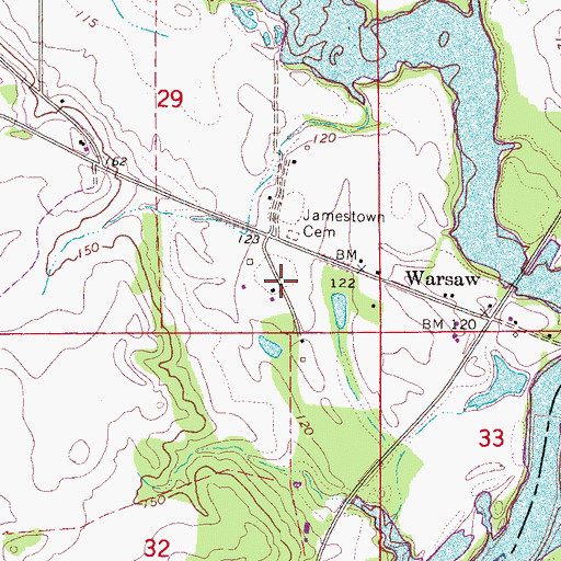 Topographic Map of Jamestown Cemetery, AL