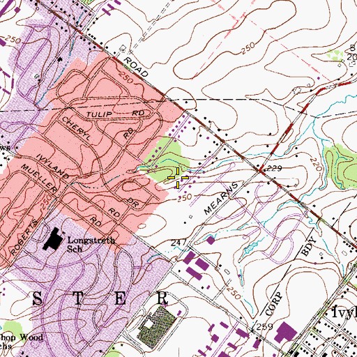 Topographic Map of Banbury Mews, PA