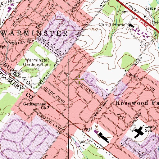 Topographic Map of Delmont Manor, PA
