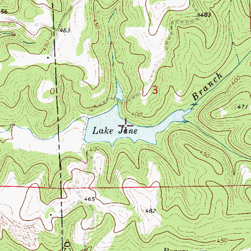 Topographic Map of Lake Jane, AL