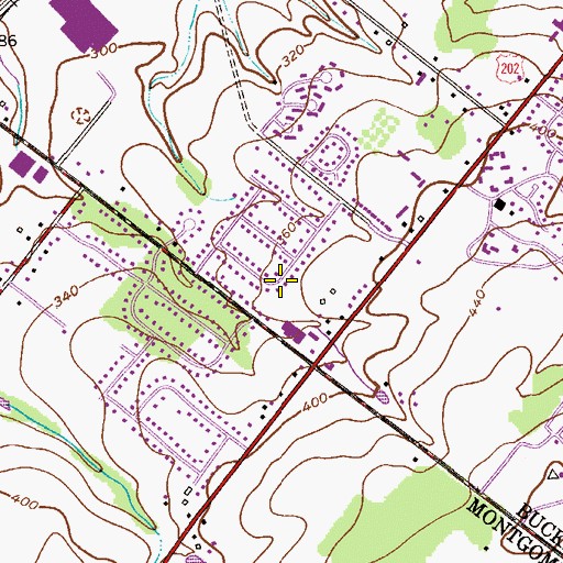 Topographic Map of County Line Park, PA
