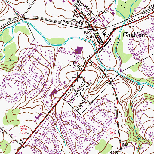 Topographic Map of Chalfont United Methodist Church, PA