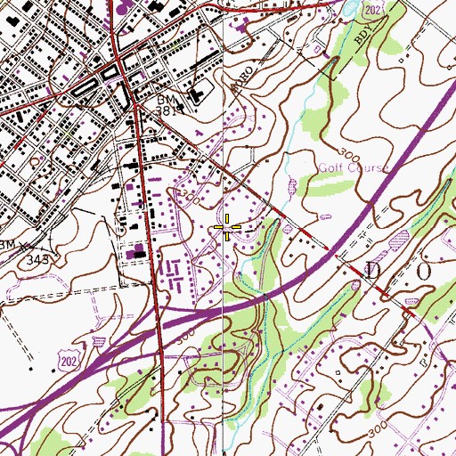 Topographic Map of Clemens Farms, PA
