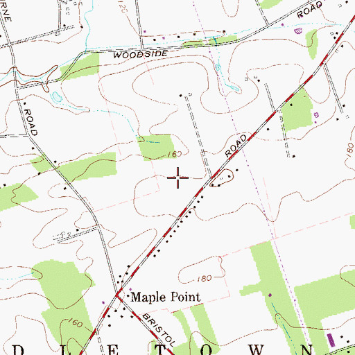 Topographic Map of Neshaminy Maple Point High School, PA