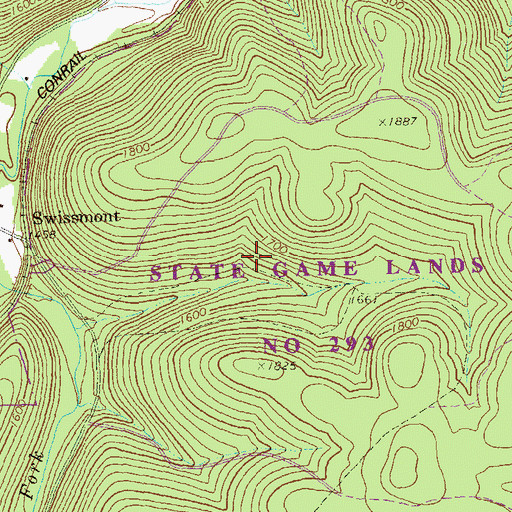 Topographic Map of State Game Lands Number 293, PA
