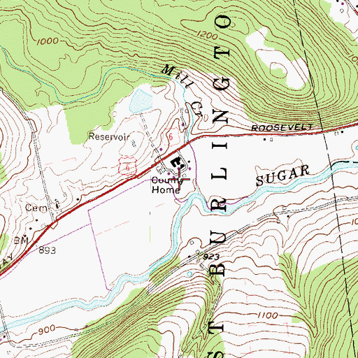 Topographic Map of Bradford County Home, PA