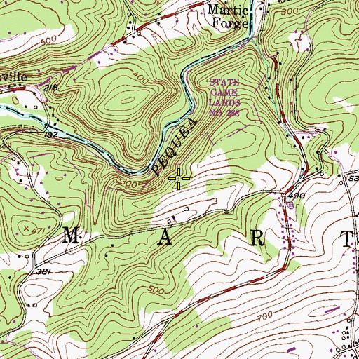 Topographic Map of State Game Lands Number 288, PA