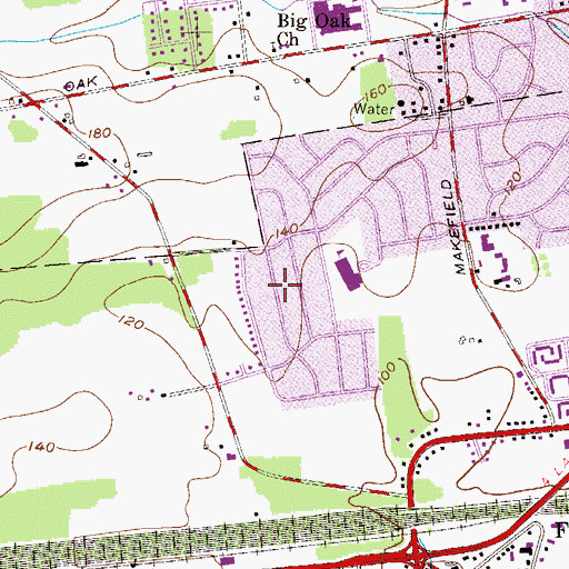 Topographic Map of Mayfair Farms, PA