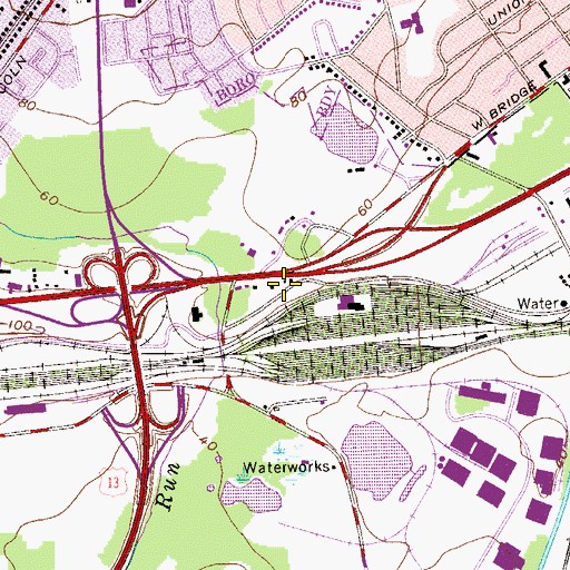 Topographic Map of Clover Shopping Center, PA