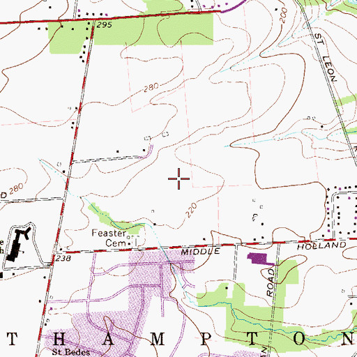Topographic Map of Penns Court, PA