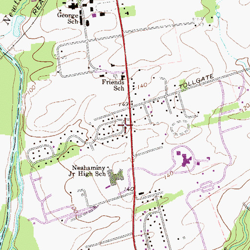 Topographic Map of Pennwood, PA