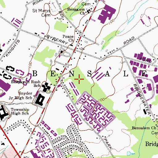Topographic Map of County Downe Park Terrace, PA