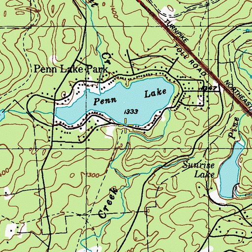 Topographic Map of Lake Penn Dam, PA