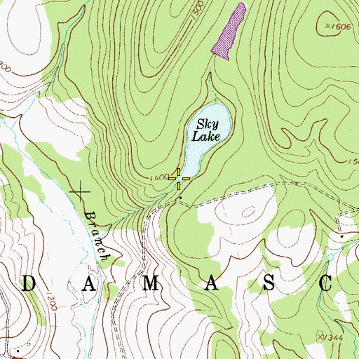 Topographic Map of Barnes Dam, PA