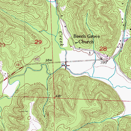 Topographic Map of Jess Creek, AL