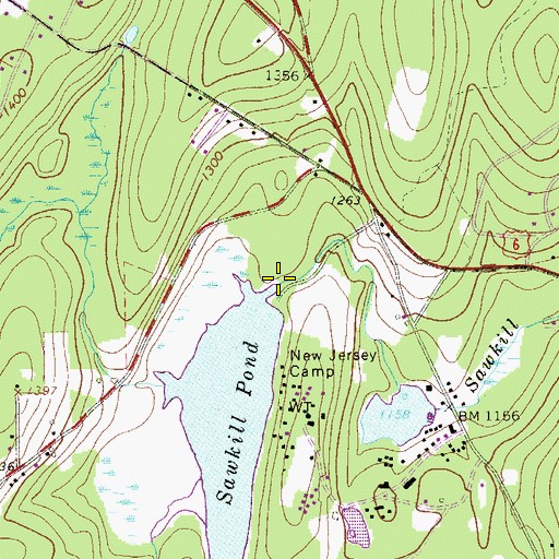 Topographic Map of Sawkill Pond Dam, PA