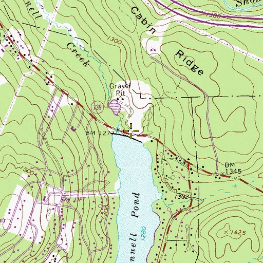 Topographic Map of McConnell Lake Dam, PA