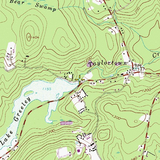 Topographic Map of Lake Greely Dam, PA