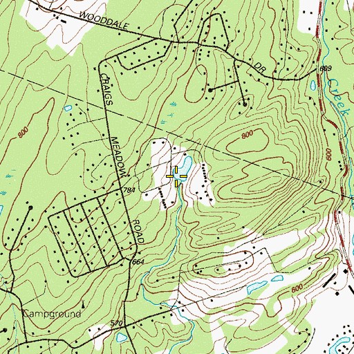 Topographic Map of Kings Dam, PA