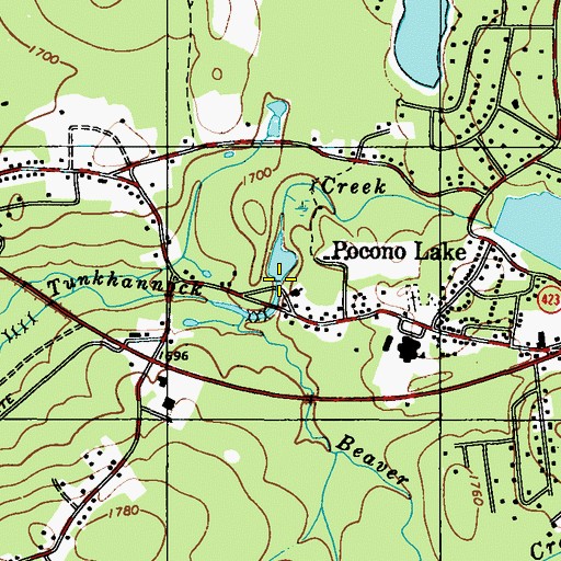 Topographic Map of Pocono Pine Dam, PA